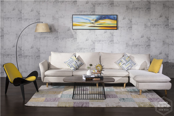 柜猫皮布组合式沙发