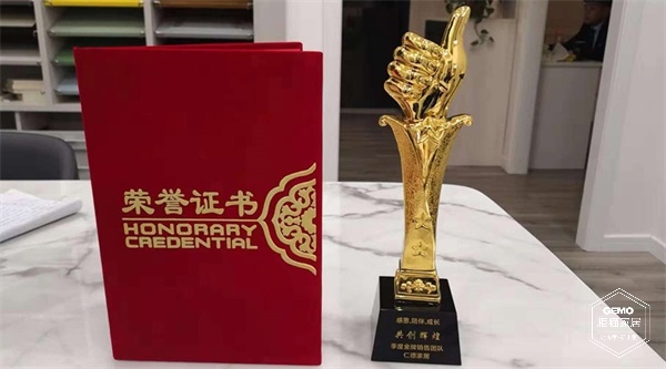 荣誉证书+销售冠军奖杯